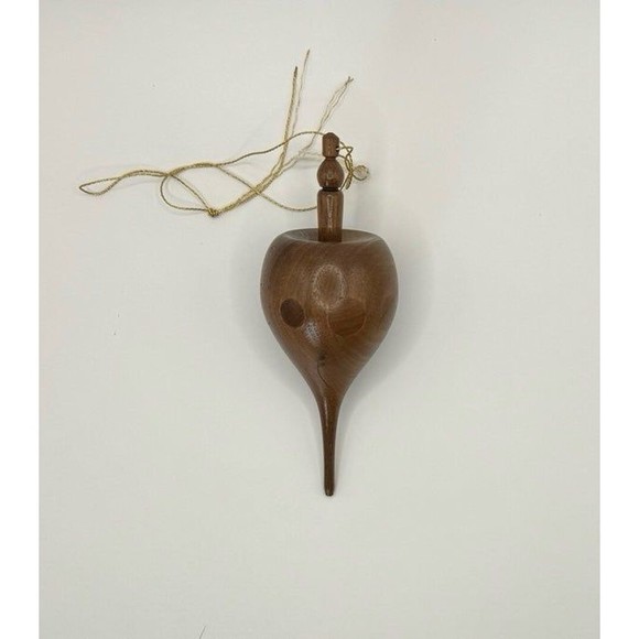 Vintage Handmade Lot of 6 Christmas Ornaments MCM Wooden Hollow Globe Finial - Picture 5 of 12